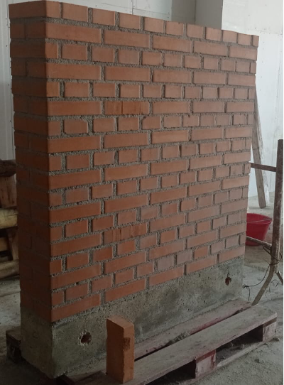 Task 3.2: Shear-compression tests on masonry walls repaired or strengthened with TR systems (ongoing).